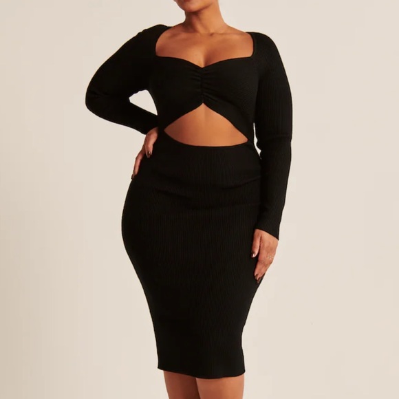Abercrombie & Fitch Dresses & Skirts - Abercrombie Cinched Cutout Midi Sweater Dress